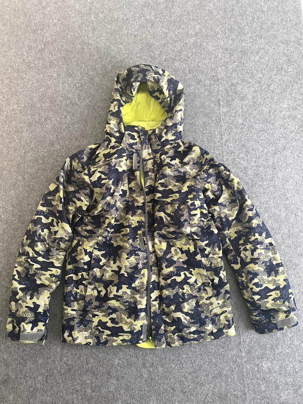 Columbia Interchange Jacket Boy Size L Camouflage Blue Green